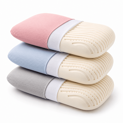 IceBlankie latex pillow with contoured head and neck support