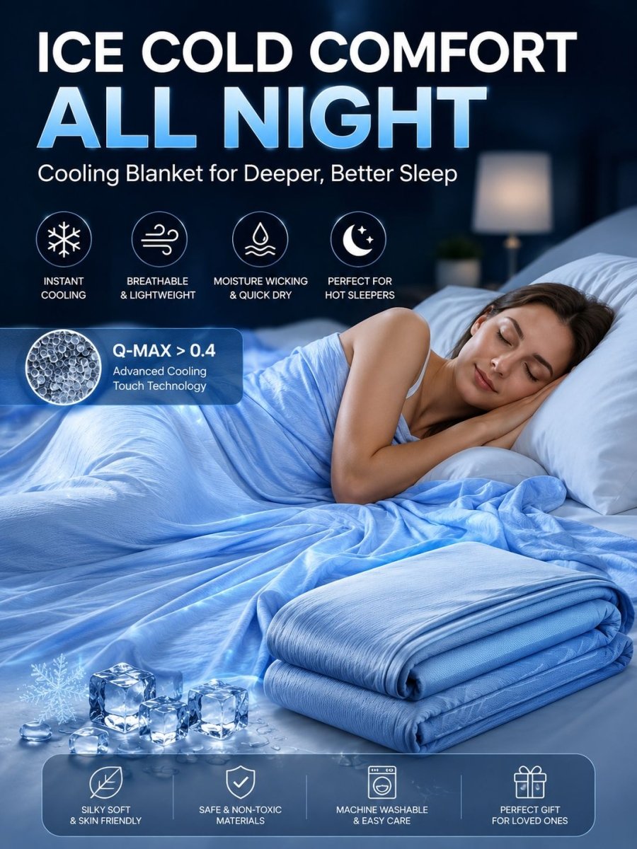 Cooling Blanket made with breathable cooling fabric