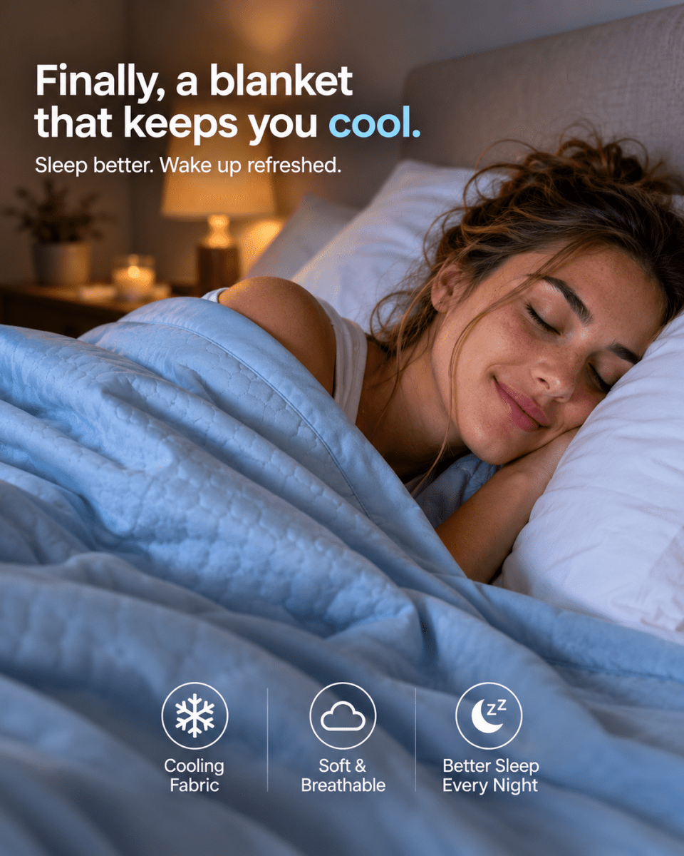 Cooling Blanket made with breathable cooling fabric