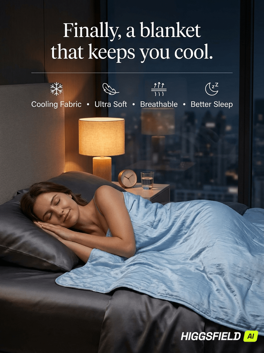 Cooling Blanket made with breathable cooling fabric
