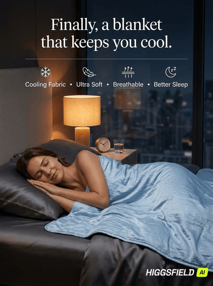 Cooling Blanket made with breathable cooling fabric